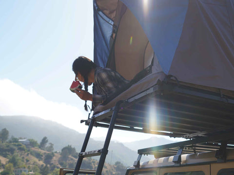 SURF  rev tent gen 2 closed doors lightest weight modular roof top tent can be pitched on ground too