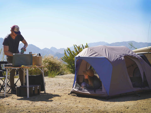 SURF  rev tent gen 2 closed doors lightest weight modular roof top tent can be pitched on ground too